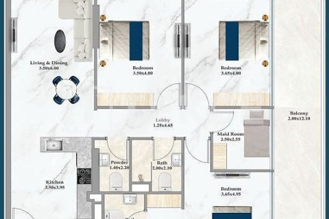 Appartement à Dubai, 2 chambres, 132 m², № 47437 - photo 16
