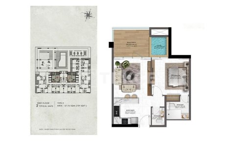 Appartement à Majan, Dubai, studio, 39 m², № 47434 - photo 14