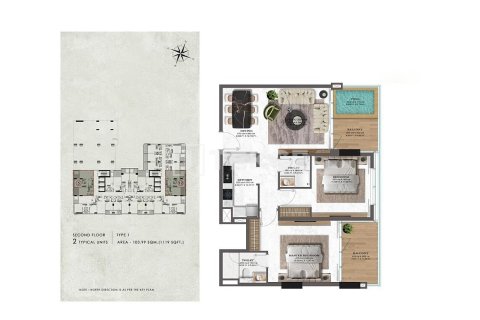 Appartement à Majan, Dubai, studio, 39 m², № 47434 - photo 15