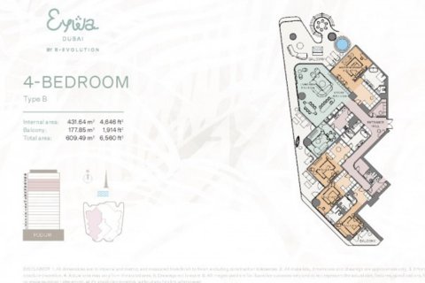 Penthouse à Dubai, 5 chambres, 1467.9 m², № 47979 - photo 2
