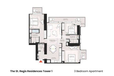 Appartement à Downtown Dubai (Downtown Burj Dubai), Dubai, 3 chambres, 167 m², № 24375 - photo 2