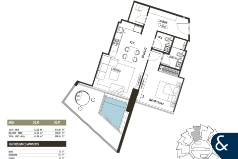 Apartamento en Jumeirah Village Circle, Dubai, 1 dormitorio, 84 m², № 98575 - foto 11