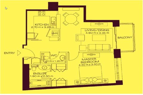 Appartement à Downtown Dubai (Downtown Burj Dubai), Dubai, 1 chambre, 74 m², № 74551 - photo 15