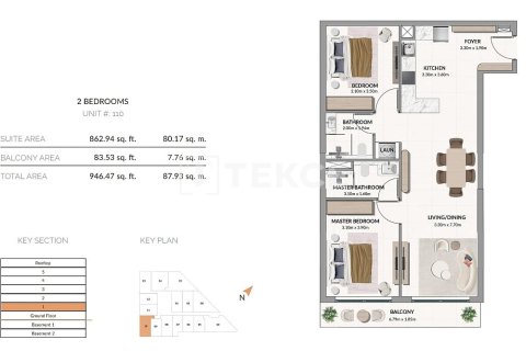 Apartment in Meydan, Dubai 3 bedrooms, 152 sq.m. № 102352 - photo 3