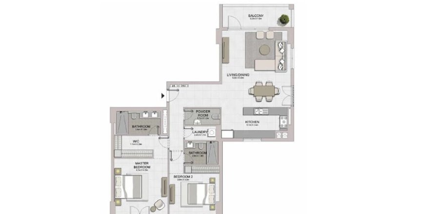 Appartement à La Mer, Dubai, 2 chambres, 134 m², № 3628
