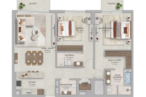 Apartamento en Dubai Land, Dubai, 1 dormitorio, 83 m², № 103397 - foto 2