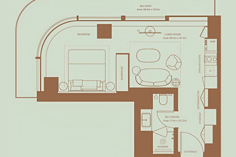 Apartment in Dubai studio, 40 sq.m. № 92489 - photo 11