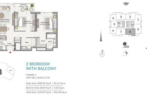 Apartment in Dubai Creek Harbour (The Lagoons), Dubai 2 bedrooms, 103 sq.m. № 19304 - photo 14