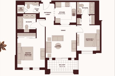 شقة في Old Town, دبي 2 غرف نوم, 98 م² رقم 45602 - صورة 10