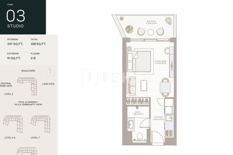 Apartamento en Dubai, 1 dormitorio, 76 m², № 105655 - foto 6