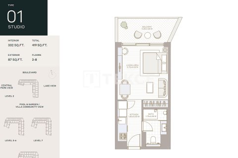 Appartement à Dubai, 3 chambres, 165 m², № 105656 - photo 8
