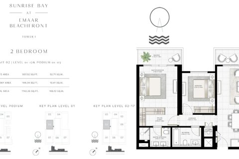 Apartment in SUNRISE BAY in EMAAR Beachfront, Dubai Harbour, Dubai 1 bedroom, 67 sq.m. № 103985 - photo 9