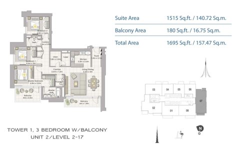 Apartment in CREEK HORIZON in Dubai Creek Harbour (The Lagoons), Dubai 1 bedroom, 72 sq.m. № 103989 - photo 2