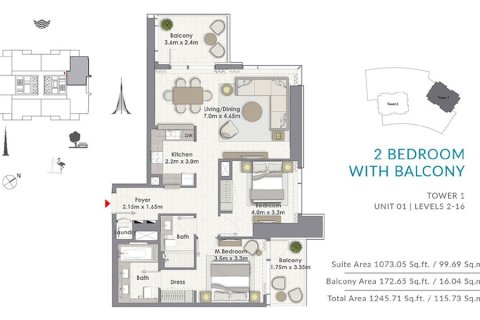 Apartment in CREEK RISE in Dubai Creek Harbour (The Lagoons), Dubai 1 bedroom, 72 sq.m. № 103988 - photo 3