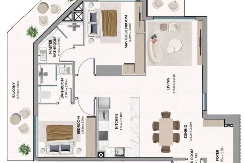 Appartement à Meydan, Dubai, 2 chambres, 122.9 m², № 100065 - photo 15