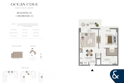 Купить квартиру в Mina Rashid, Дубай: 1 спальня, 74м², № 74582 - фото 12