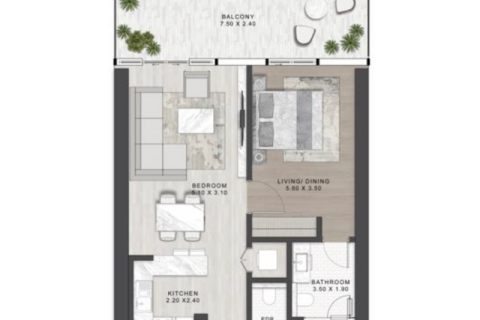 Apartment in Dubai Media City, Dubai 1 bedroom, 75 sq.m. № 92647 - photo 5