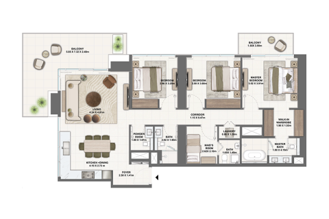 Apartment in Dubai Creek Harbour (The Lagoons), Dubai 1 bedroom, 69 sq.m. № 92640 - photo 6