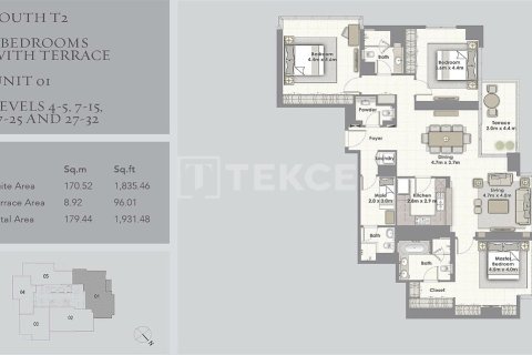 Apartamento en Dubai, 1 dormitorio, 109 m², № 83993 - foto 24