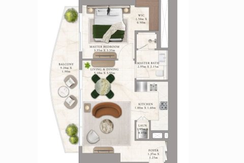 شقة في EMAAR Beachfront, Dubai Harbour, دبي 1غرف نوم, 77 م² رقم 103579 - صورة 6