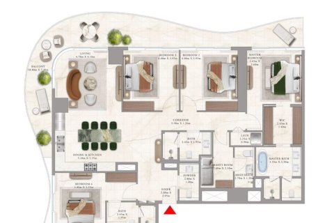 شقة في EMAAR Beachfront, Dubai Harbour, دبي 1غرف نوم, 77 م² رقم 103579 - صورة 3