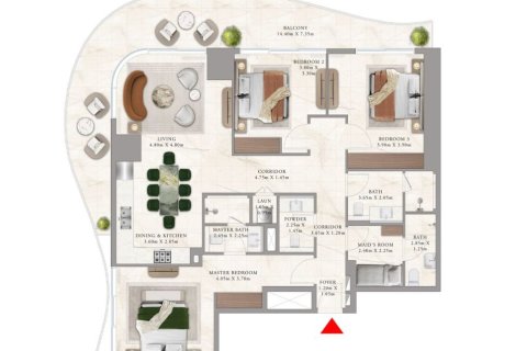 شقة في EMAAR Beachfront, Dubai Harbour, دبي 1غرف نوم, 77 م² رقم 103579 - صورة 4