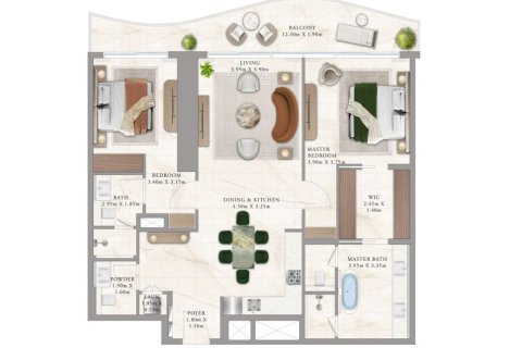 شقة في EMAAR Beachfront, Dubai Harbour, دبي 1غرف نوم, 77 م² رقم 103579 - صورة 5