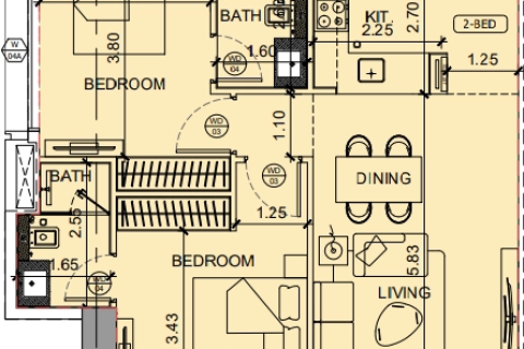 Appartement à Al Jaddaf, Dubai, 2 chambres, 86 m², № 41910 - photo 13