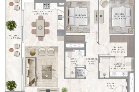 شقة في PALACE RESIDENCES في خور دبي, دبي 1غرف نوم, 68 م² رقم 104007 - صورة 3