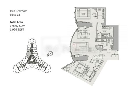 Apartment in Downtown Dubai (Downtown Burj Dubai), Dubai 2 bedrooms, 178.9 sq.m. № 46947 - photo 17