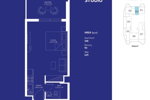 Apartment in Maritime City, Dubai studio, 40 sq.m. № 103680 - photo 5