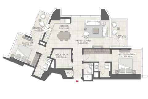 Apartment in Dubai Marina, Dubai 2 bedrooms, 124.08 sq.m. № 52794 - photo 13