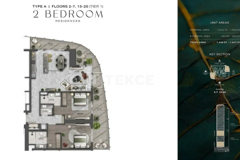 Купить квартиру в Дубае: 2 спальни, 129м², № 85210 - фото 27