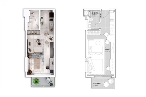 Купить квартиру в Джумейра Вилладж Серкл, Дубай: студию, 41.6м², № 24092 - фото 8