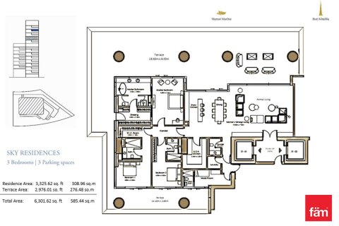 بانتهاوس في الخليج التجاري, دبي 3 غرف نوم, 585.5 م² رقم 60453 - صورة 16