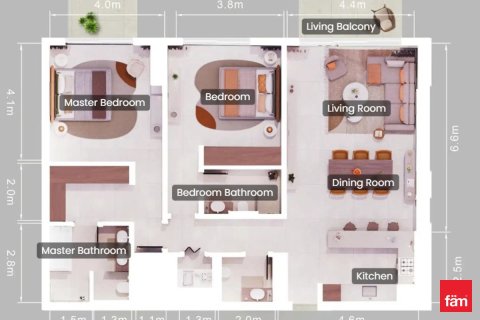 Apartamento en Dubai, 2 dormitorios, 126.1 m², № 52196 - foto 16