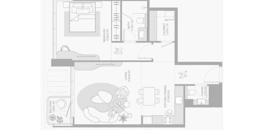 Appartement à Isla Private Residences à Dubai, 1 chambre, 75 m², № 99213