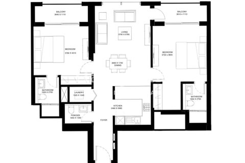 Снять в аренду квартиру в Мохаммед Бин Рашид Сити, Дубай: 2 спальни, 102.65781500м², № 92879 - фото 17