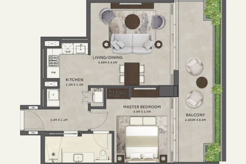 Apartment in Business Bay, Dubai 1 bedroom, 62 sq.m. № 92341 - photo 9