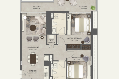 Apartment in Business Bay, Dubai 1 bedroom, 62 sq.m. № 92341 - photo 10