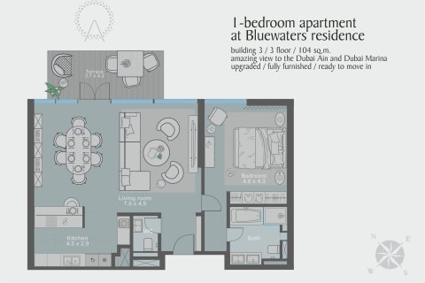 Apartment in Bluewaters, Dubai 1 bedroom, 103 sq.m. № 10432 - photo 2