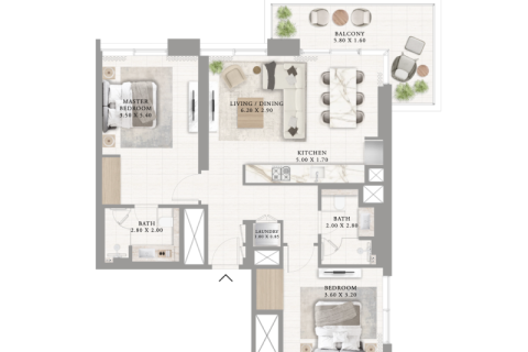 Apartment in Dubai Creek Harbour (The Lagoons), Dubai 1 bedroom, 60 sq.m. № 92655 - photo 6