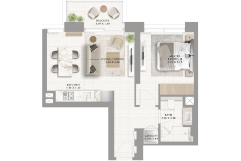 Apartment in Dubai Creek Harbour (The Lagoons), Dubai 1 bedroom, 60 sq.m. № 92655 - photo 5