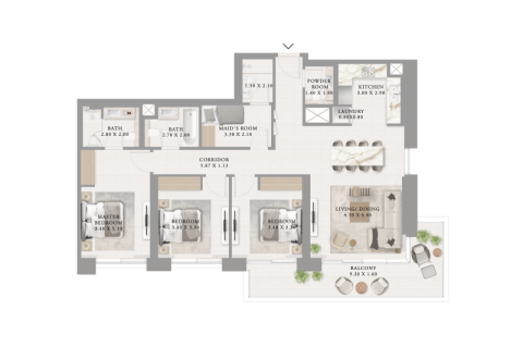 Apartment in Dubai Creek Harbour (The Lagoons), Dubai 1 bedroom, 60 sq.m. № 92655 - photo 7