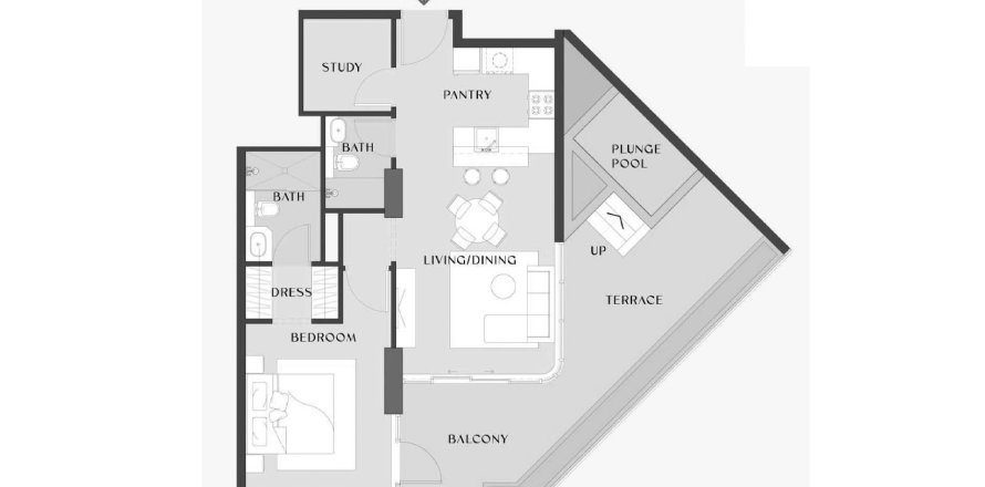 Apartment in Chelsea Gardens in Al Satwa, Dubai 1 bedroom, 99.68 sq.m. № 31439