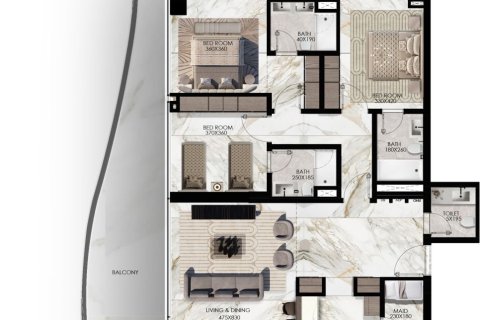 Apartment in Dubai 1 bedroom, 90 sq.m. № 103722 - photo 3