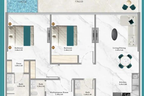 Apartment in Dubai 2 bedrooms, 95 sq.m. № 55412 - photo 21
