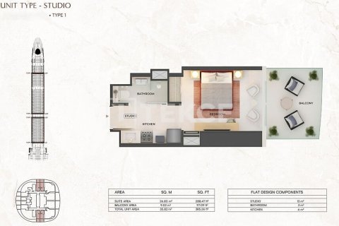Appartement à Dubai, studio, 37 m², № 137713 - photo 9