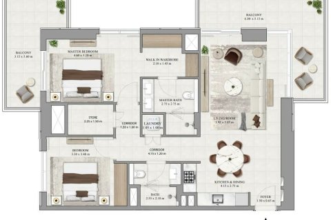 Apartamento en Dubai, 2 dormitorios, 130 m², № 86162 - foto 2