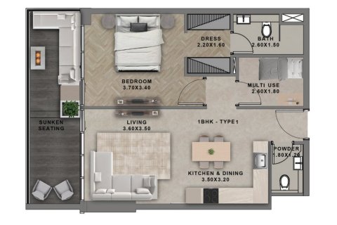 Apartment in Al Furjan, Dubai 1 bedroom, 75 sq.m. № 103591 - photo 3